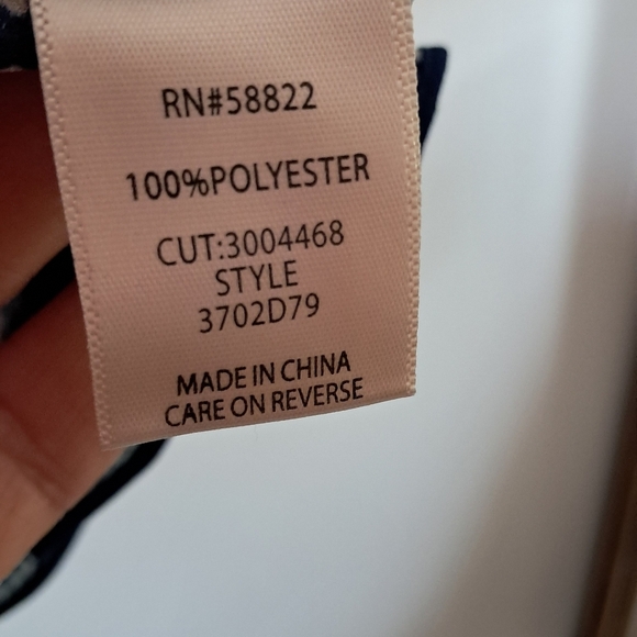 Max Studio Blue and Orange Cuffed Sleeve Ruffled Blouse - Picture 8 of 8